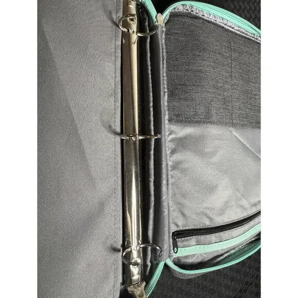 NWOT Five Star Stylish Gray Binder with Mint Accents Perfect for School - Picture 3 of 6